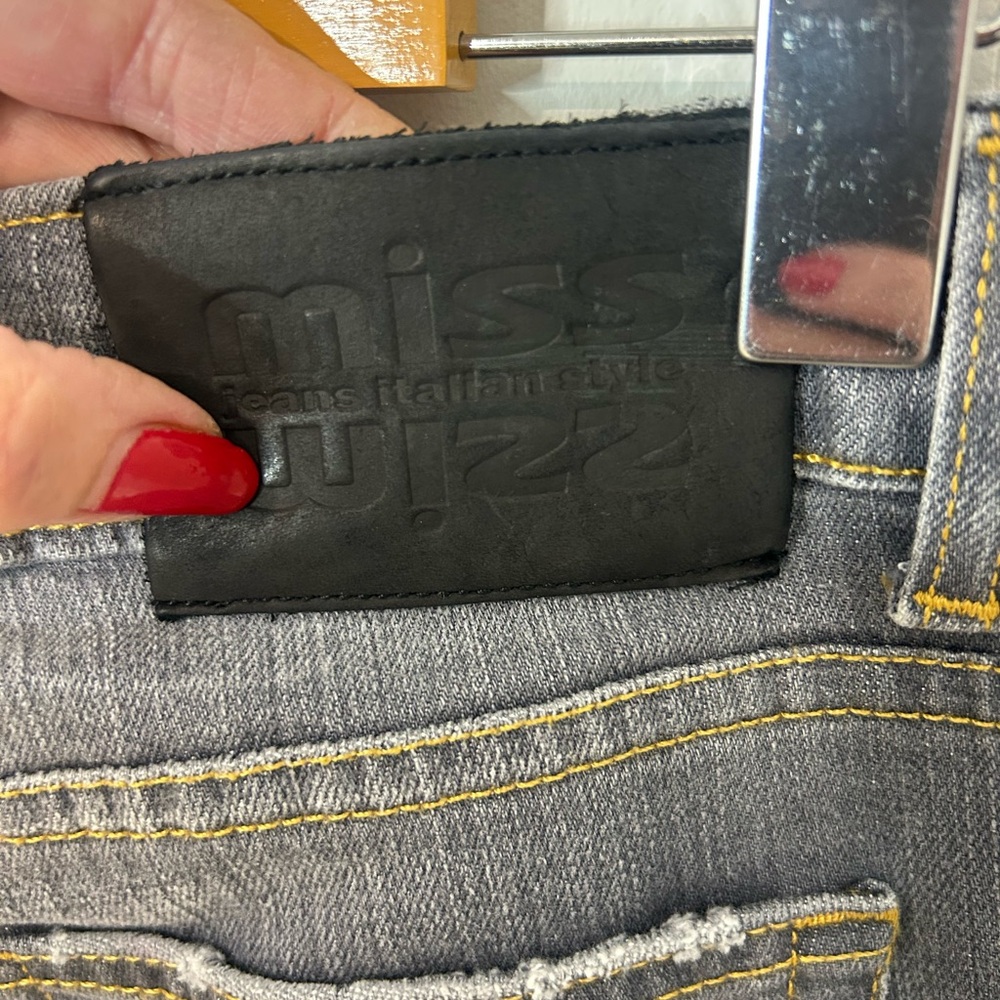 Beautiful Classic Gray distressed Jeans by Miss Miss❤️40/8 - Picture 11 of 14